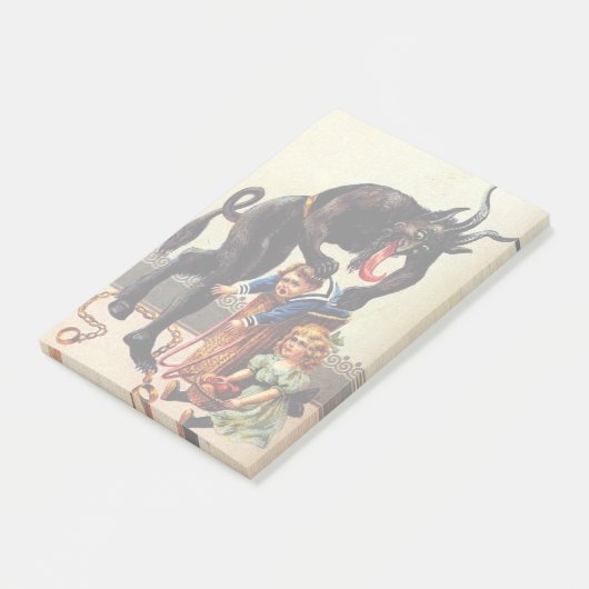 Krampus Kinder mandje Vakantie Kerst Sticky Notes (Schuin)