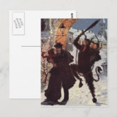 Krampus Kissing Couple straft ontvoering Briefkaart (Voorkant / Achterkant)