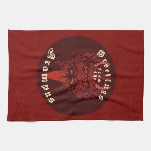 Krampus Kitchen Towel Theedoek (Horizontaal)