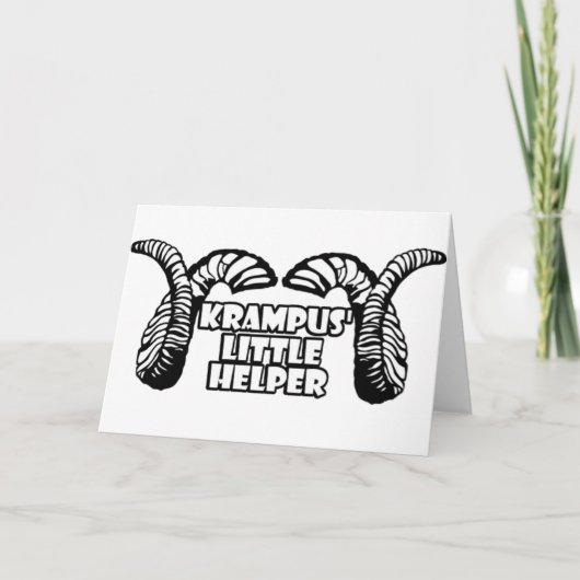 Krampus' kleine helper feestdagen kaart (Voorkant)