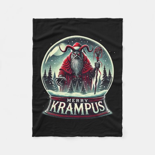 Krampus komt naar de stad Horror Merry Krampus Chr Fleece Deken (Voorkant)