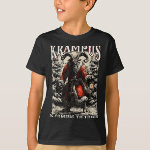 Krampus komt naar de stad Kerstseizoen Kwaadaardig T-shirt