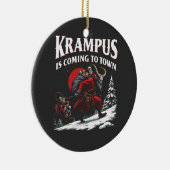 Krampus komt naar de stad Krampus Kerstmis Keramisch Ornament (Rechts)