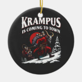 Krampus komt naar de stad Krampus Kerstmis  Keramisch Ornament (Voorkant)