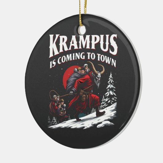 Krampus komt naar de stad Krampus Kerstmis  Keramisch Ornament (Links)