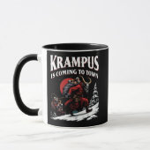 Krampus komt naar de stad Krampus Kerstmis  Mok (Links)