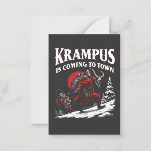 Krampus komt naar de stad Krampus Kerstmis Notitiekaartje (Voorkant)