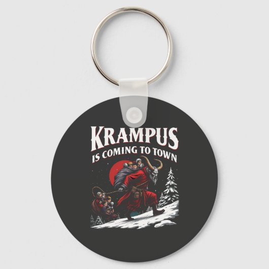 Krampus komt naar de stad Krampus Kerstmis  Sleutelhanger (Voorkant)
