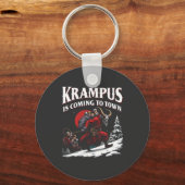 Krampus komt naar de stad Krampus Kerstmis  Sleutelhanger (Voorkant)