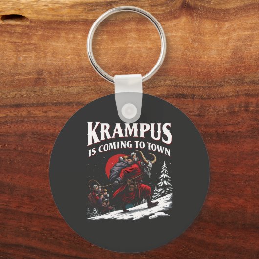 Krampus komt naar de stad Krampus Kerstmis  Sleutelhanger (Voorkant)