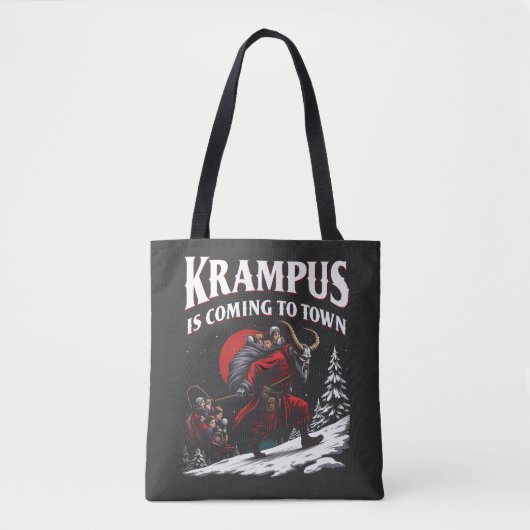 Krampus komt naar de stad Krampus Kerstmis  Tote Bag (Voorkant)