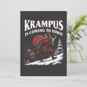 Krampus komt naar stad Krampus Kerstmis Aankondiging (Staand voorkant)