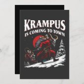 Krampus komt naar stad Krampus Kerstmis Aankondiging (Voorkant / Achterkant)
