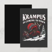 Krampus komt naar stad Krampus Kerstmis Bedankkaart (Voorkant / Achterkant)