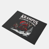 Krampus komt naar stad Krampus Kerstmis Deurmat (Schuin)