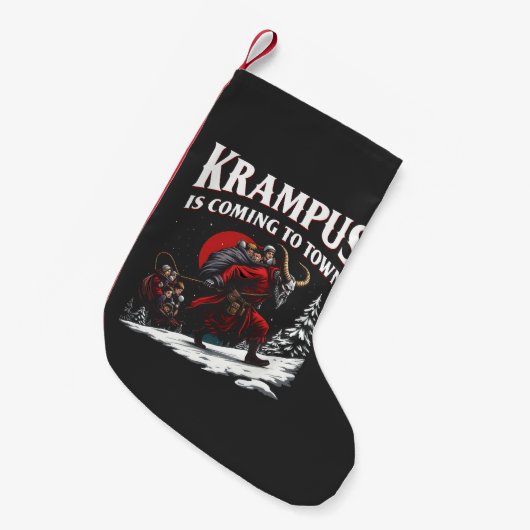 Krampus komt naar stad Krampus Kerstmis Kleine Kerstsok (Voorkant (Hangend))