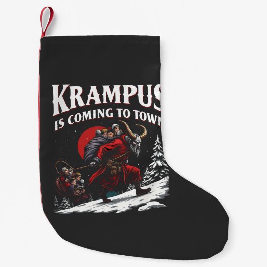 Krampus komt naar stad Krampus Kerstmis Kleine Kerstsok (Voorkant)