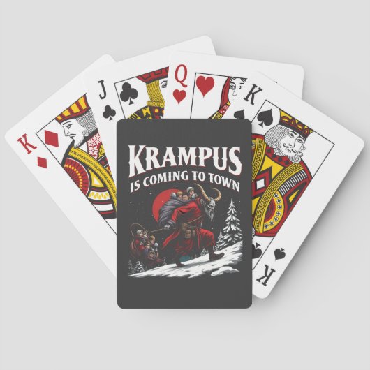 Krampus komt naar stad Krampus Kerstmis Pokerkaarten (Achterkant)