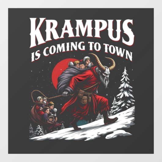 Krampus komt naar stad Krampus Kerstmis Raamsticker (Vel)
