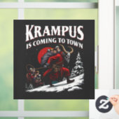 Krampus komt naar stad Krampus Kerstmis Raamsticker (Huis)