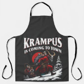 Krampus komt naar stad Krampus Kerstmis Schort (Voorkant)