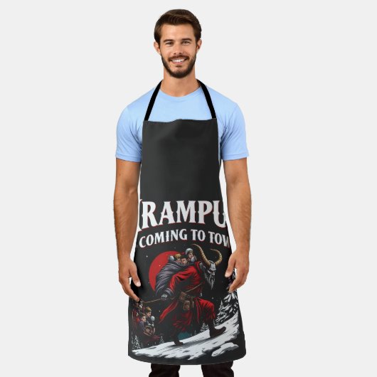 Krampus komt naar stad Krampus Kerstmis Schort (Gedragen)