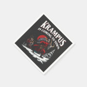 Krampus komt naar stad Krampus Kerstmis Servet (Hoek)