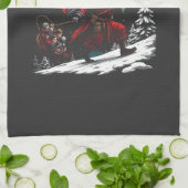 Krampus komt naar stad Krampus Kerstmis Theedoek (Gevouwen)