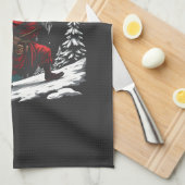 Krampus komt naar stad Krampus Kerstmis Theedoek (Quarter Fold)