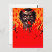 Krampus komt uit de hel briefkaart (Voorkant / Achterkant)