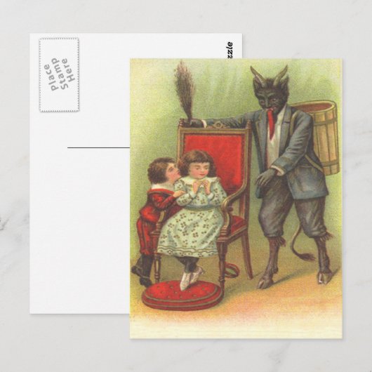 Krampus komt voor slechte kinderen briefkaart (Voorkant / Achterkant)