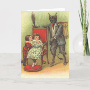 Krampus komt voor stoute kinderen feestdagen kaart
