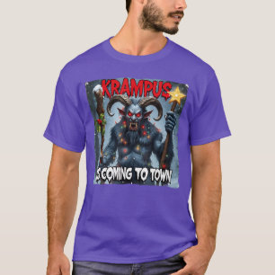 Krampus KomtVrolijk Kerstmis Gotische Kerstmis Hor T-shirt
