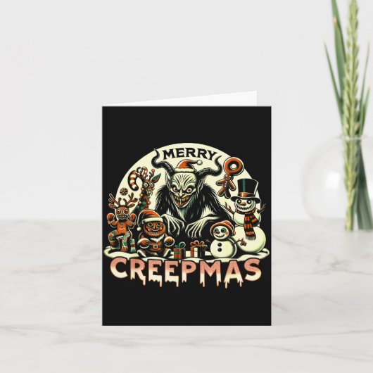 Krampus Merry Creepmas Christmas 30’s Retro Cartoo Kaart (Voorkant)