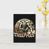 Krampus Merry Creepmas Christmas 30’s Retro Cartoo Kaart (Gele Bloem)