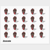 krampus merry kerst ronde sticker (Vel)