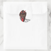 krampus merry kerst ronde sticker (Tas)