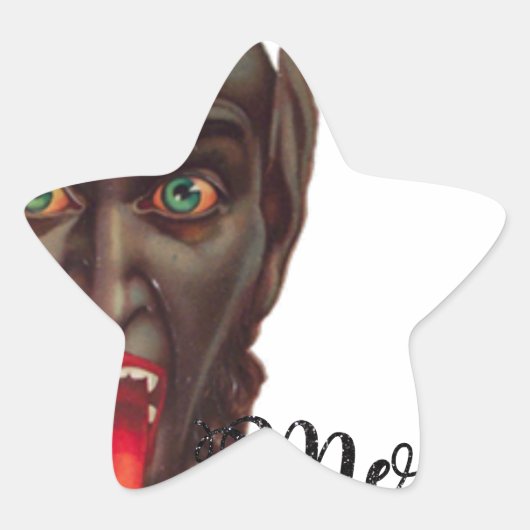 krampus merry kerst ster sticker (Voorkant)
