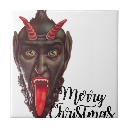 krampus merry kerst tegeltje (Voorkant)