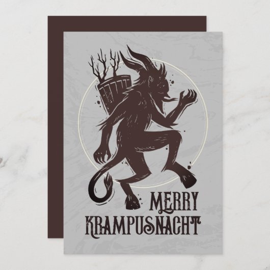 Krampus Merry krampusnacht Kerstfeestdag Feestdagenkaart (Voorkant / Achterkant)