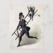  Krampus met dame Briefkaart (Voorkant)