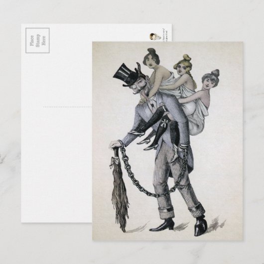 Krampus met dames Briefkaart (Voorkant / Achterkant)