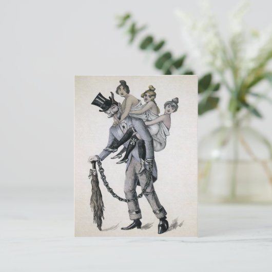  Krampus met dames Briefkaart (Staand voorkant)