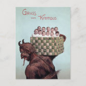  Krampus met Kinder Briefkaart (Voorkant)