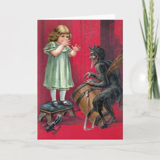  Krampus met kinderdagkaart Feestdagen Kaart (Voorkant)