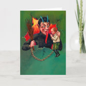 Krampus met kinderdagkaart Feestdagen Kaart (Voorkant)