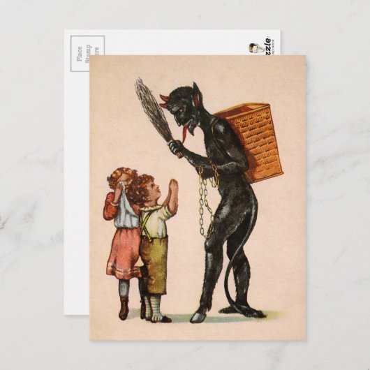  Krampus met Kinderen Briefkaart (Voorkant / Achterkant)