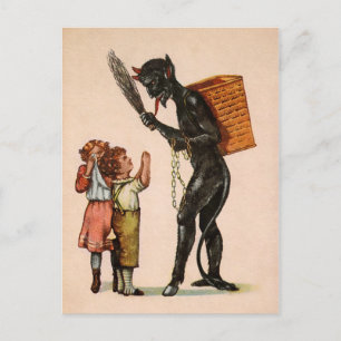 Krampus met Kinderen Briefkaart