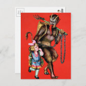  Krampus met klein meisje Briefkaart (Voorkant / Achterkant)