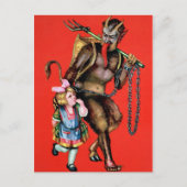  Krampus met klein meisje Briefkaart (Voorkant)